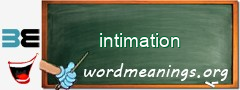WordMeaning blackboard for intimation